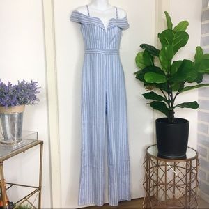 Light Blue Pinstripe Jumpsuit